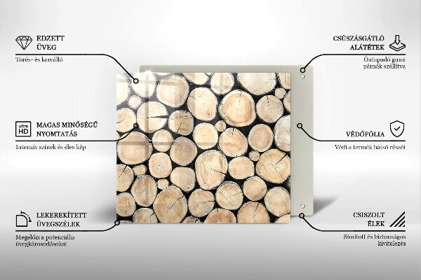 Tagliere in vetro temperato Tronchi d'albero in legno