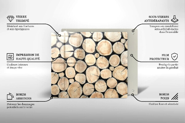 Tagliere in vetro temperato Tronchi d'albero in legno