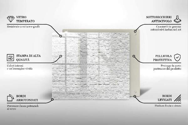 Tagliere in vetro temperato Muro di mattoni