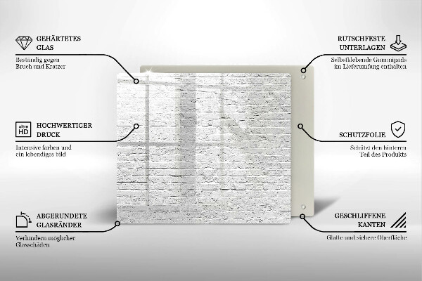 Tagliere in vetro temperato Muro di mattoni