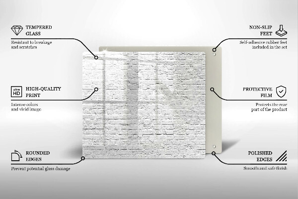 Tagliere in vetro temperato Muro di mattoni