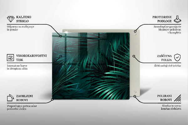 Tagliere in vetro Foglie selvagge della giungla