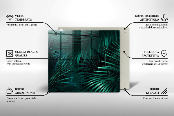 Tagliere in vetro Foglie selvagge della giungla