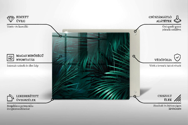 Tagliere in vetro Foglie selvagge della giungla