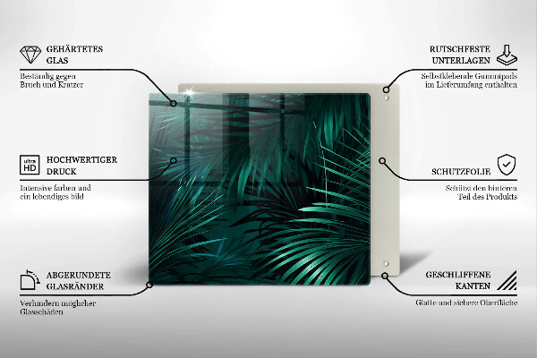 Tagliere in vetro Foglie selvagge della giungla