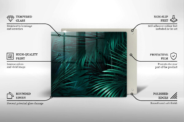 Tagliere in vetro Foglie selvagge della giungla