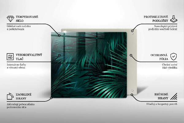 Tagliere in vetro Foglie selvagge della giungla