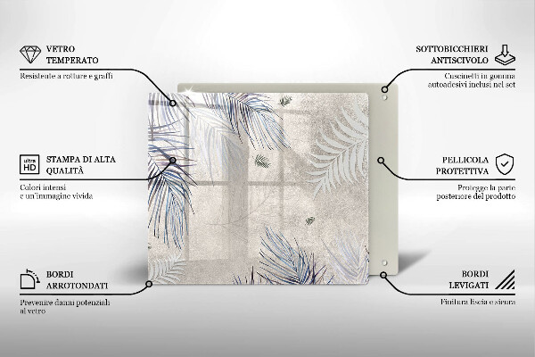 Tagliere in vetro Foglie sottili
