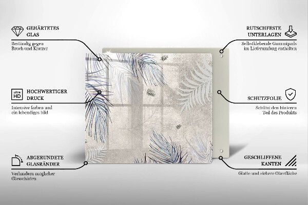 Tagliere in vetro Foglie sottili