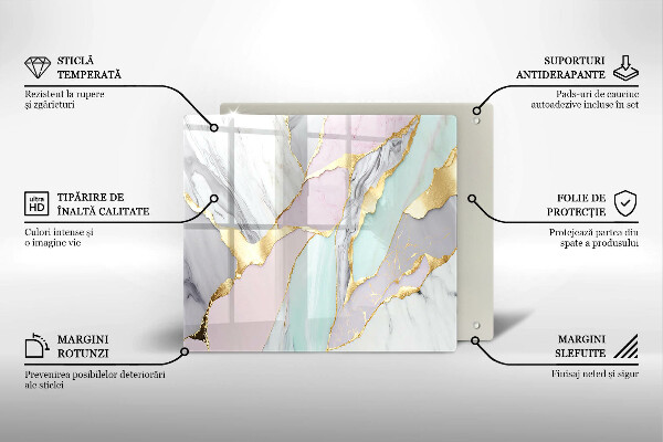 Tagliere in vetro Marmo pastello