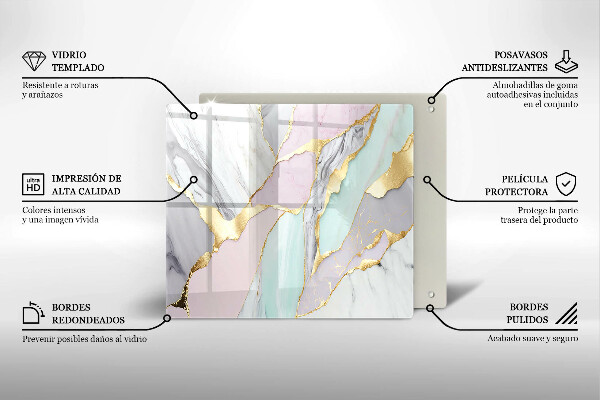 Tagliere in vetro Marmo pastello