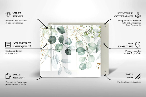 Tagliere in vetro Piante dipinte