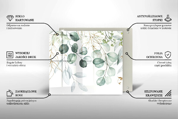 Tagliere in vetro Piante dipinte