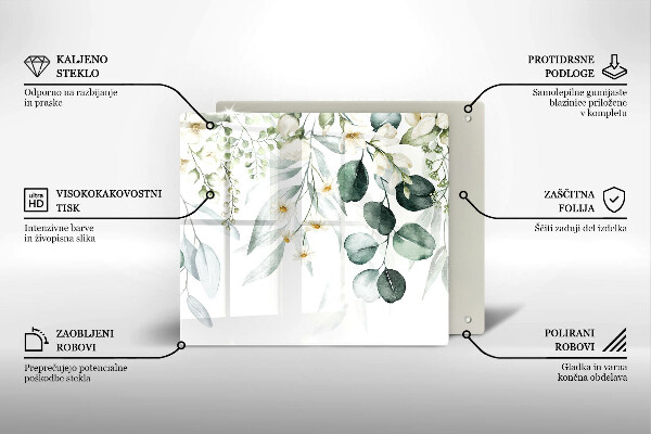 Tagliere in vetro Piante ad acquerello