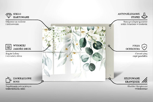 Tagliere in vetro Piante ad acquerello