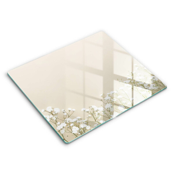 Tagliere in vetro Fiori boho in gesso