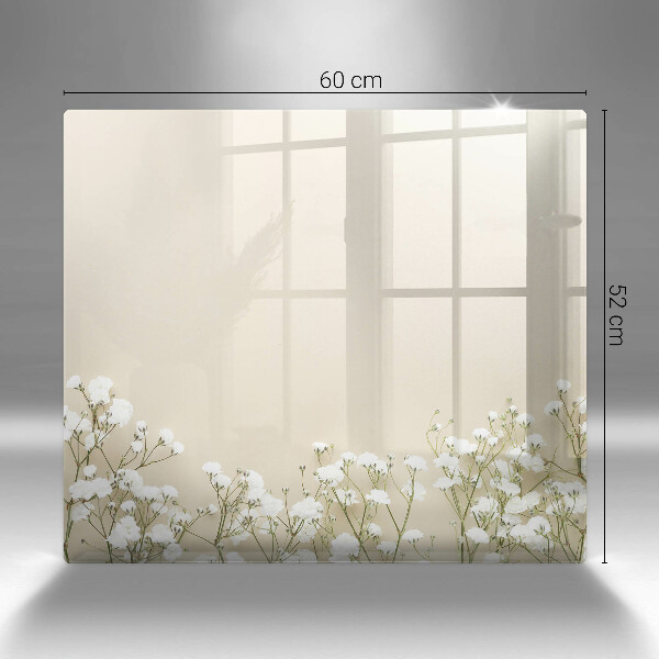 Tagliere in vetro Fiori boho in gesso