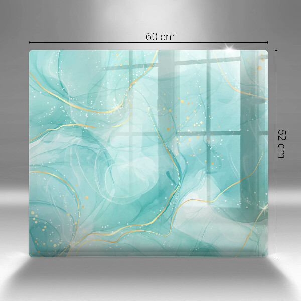 Tagliere in vetro Astrazione blu e oro