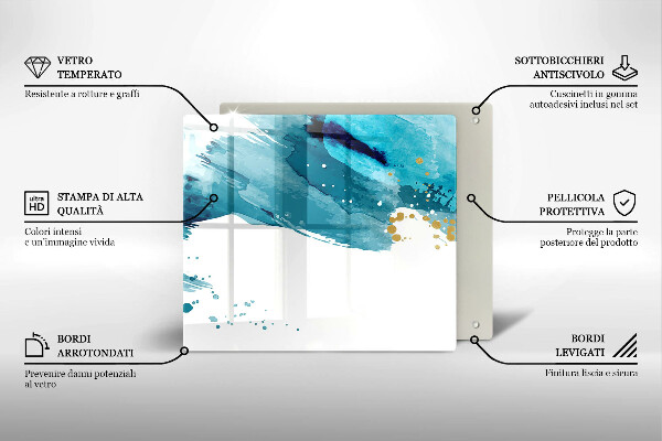 Tagliere in vetro Macchie blu