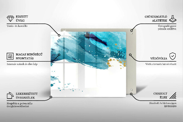 Tagliere in vetro Macchie blu