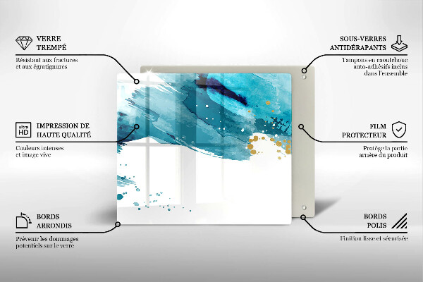 Tagliere in vetro Macchie blu