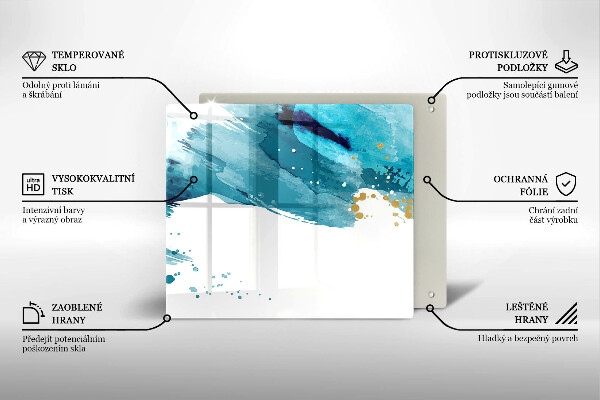 Tagliere in vetro Macchie blu