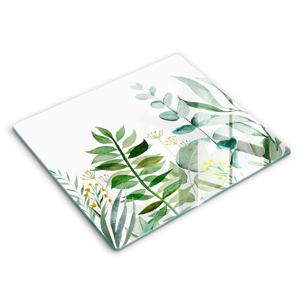 Tagliere in vetro Illustrazione delle foglie delle piante