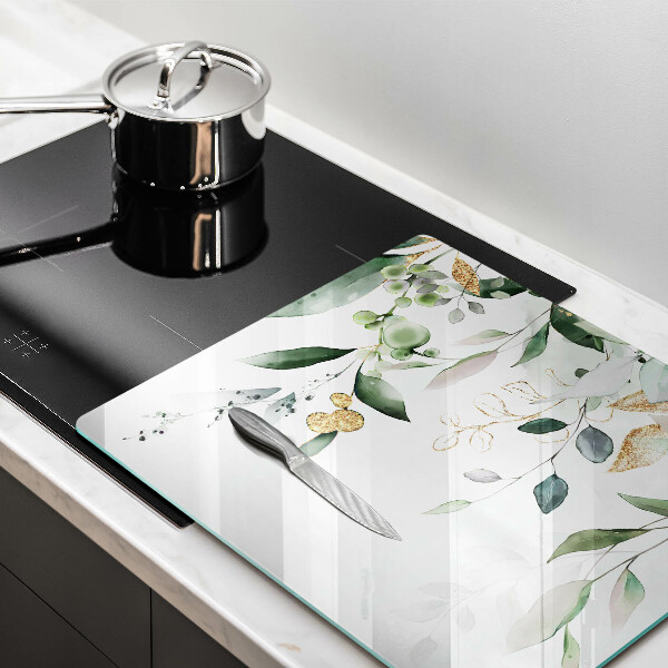 Tagliere in vetro Foglie ad acquerello