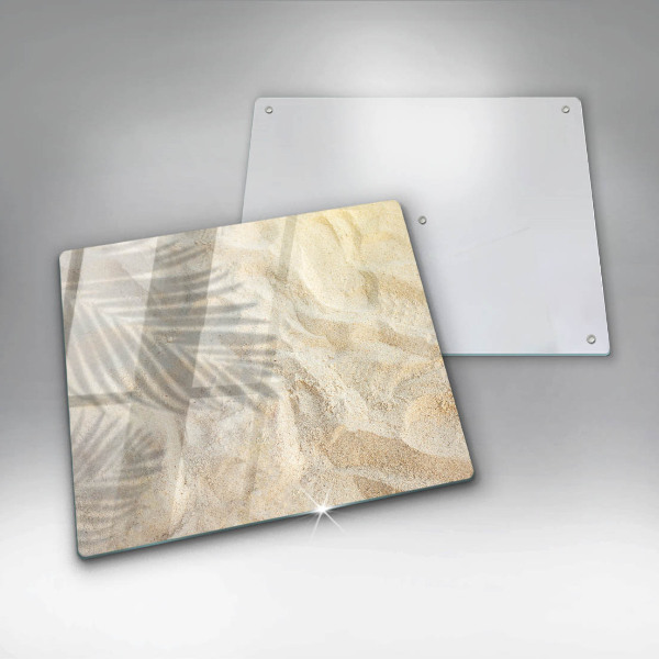 Tagliere in vetro Foglie di palma e sabbia