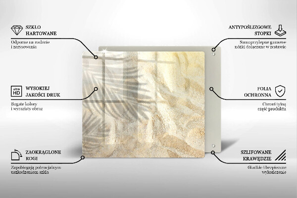 Tagliere in vetro Foglie di palma e sabbia