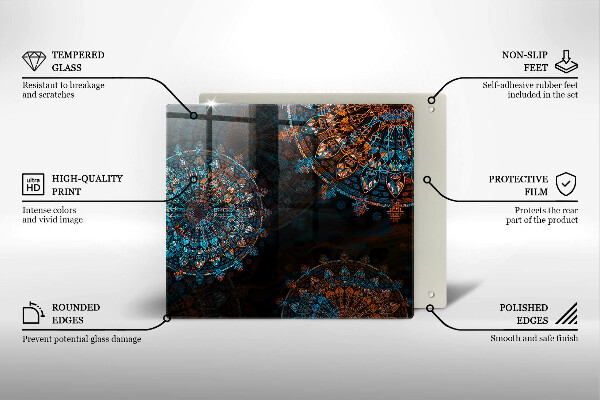 Tagliere in vetro Ruote vintage boho