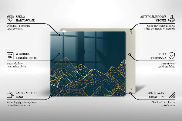 Tagliere in vetro Montagne astratte