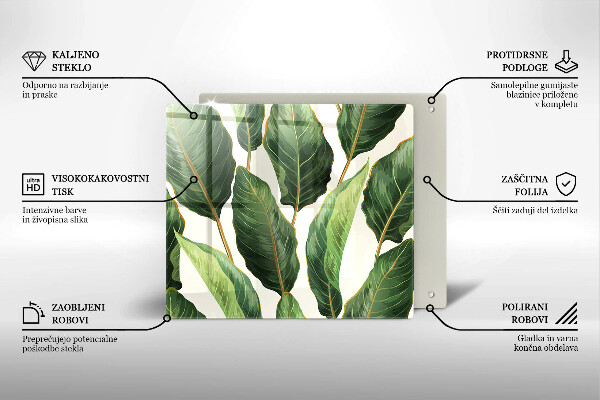 Tagliere in vetro temperato Foglie di banana
