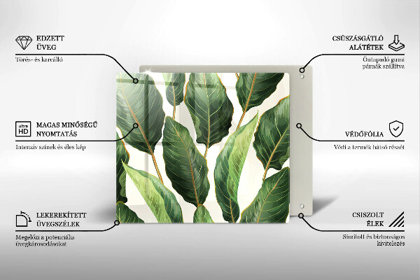 Tagliere in vetro temperato Foglie di banana