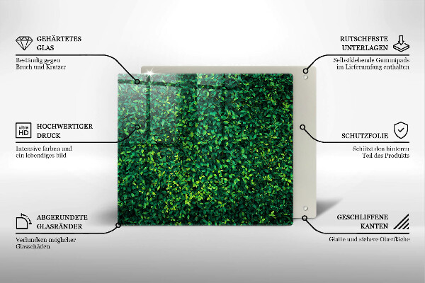 Tagliere in vetro temperato Pianta con foglie piccole