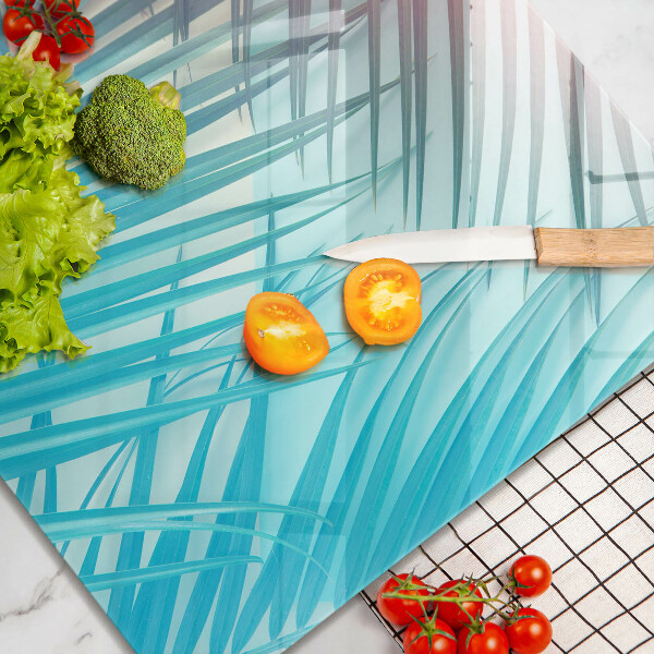 Tagliere in vetro temperato Foglie pastello