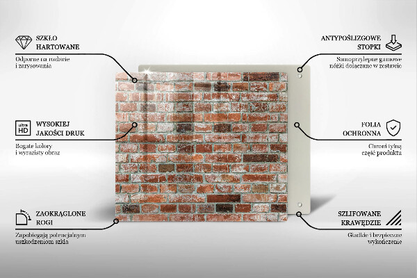 Tagliere in vetro temperato Vecchio muro di mattoni