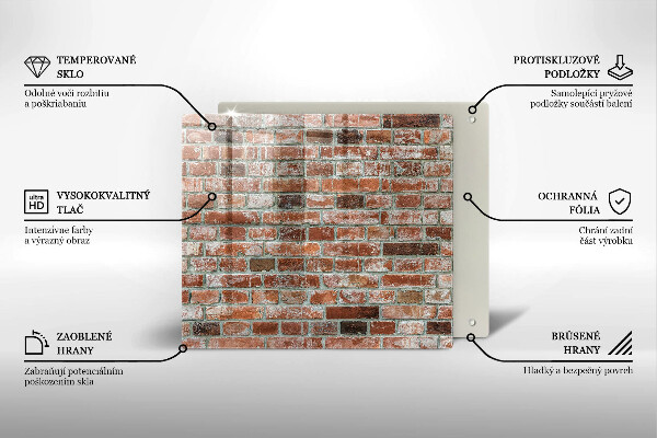 Tagliere in vetro temperato Vecchio muro di mattoni