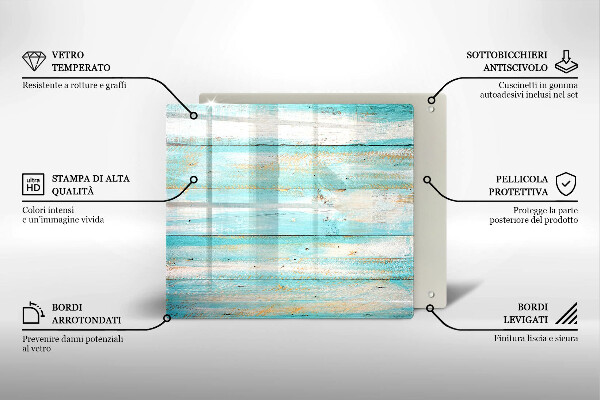 Tagliere in vetro temperato Tavole in legno d'epoca