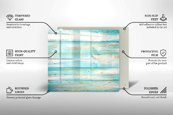 Tagliere in vetro temperato Tavole in legno d'epoca