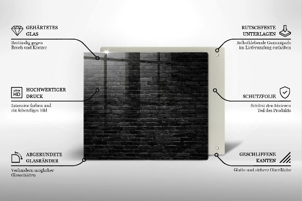 Tagliere in vetro temperato Muro di mattoni