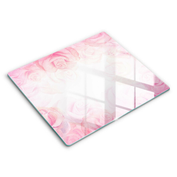 Tagliere in vetro temperato Sfondo delicato di rose