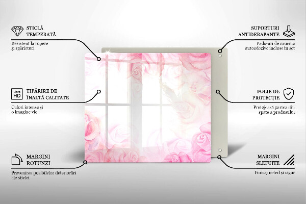 Tagliere in vetro temperato Sfondo delicato di rose