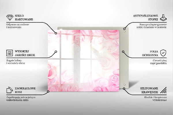 Tagliere in vetro temperato Sfondo delicato di rose