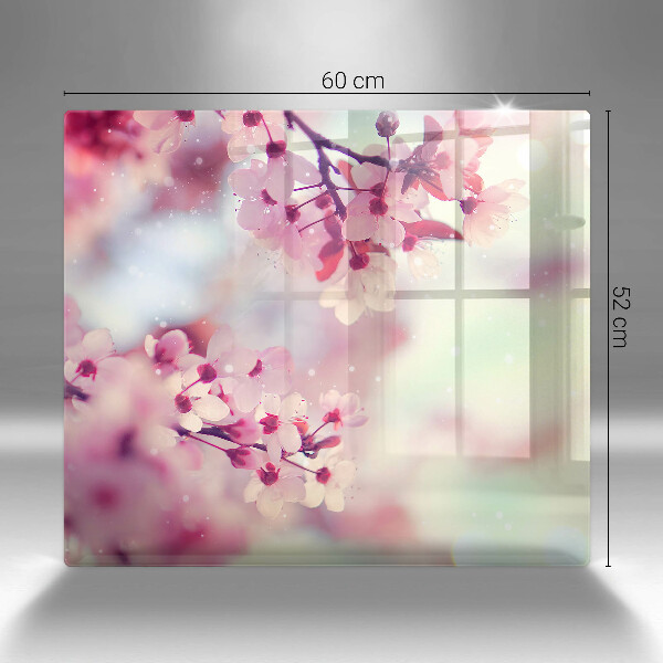 Tagliere in vetro temperato Fiori di melo naturali