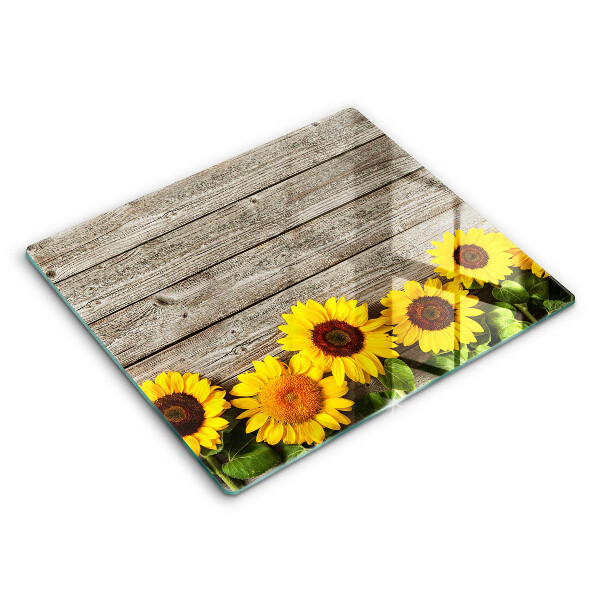 Tagliere in vetro temperato Girasoli su tavole