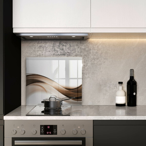 Tagliere in vetro temperato Linee marroni astratte