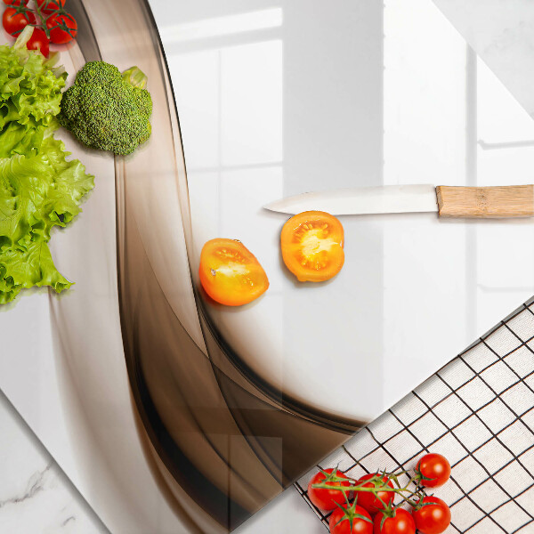 Tagliere in vetro temperato Linee marroni astratte