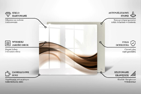 Tagliere in vetro temperato Linee marroni astratte