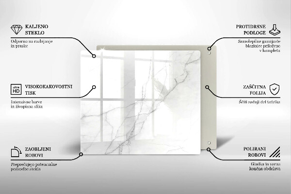 Tagliere in vetro temperato Sfondo di pietra di marmo
